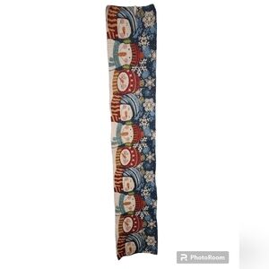 64” Christmas Embroidery Style Snowman Table Runner